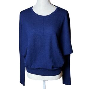 Michael Stars Blue Cashmere Sweater Dolman Sleeves - OS